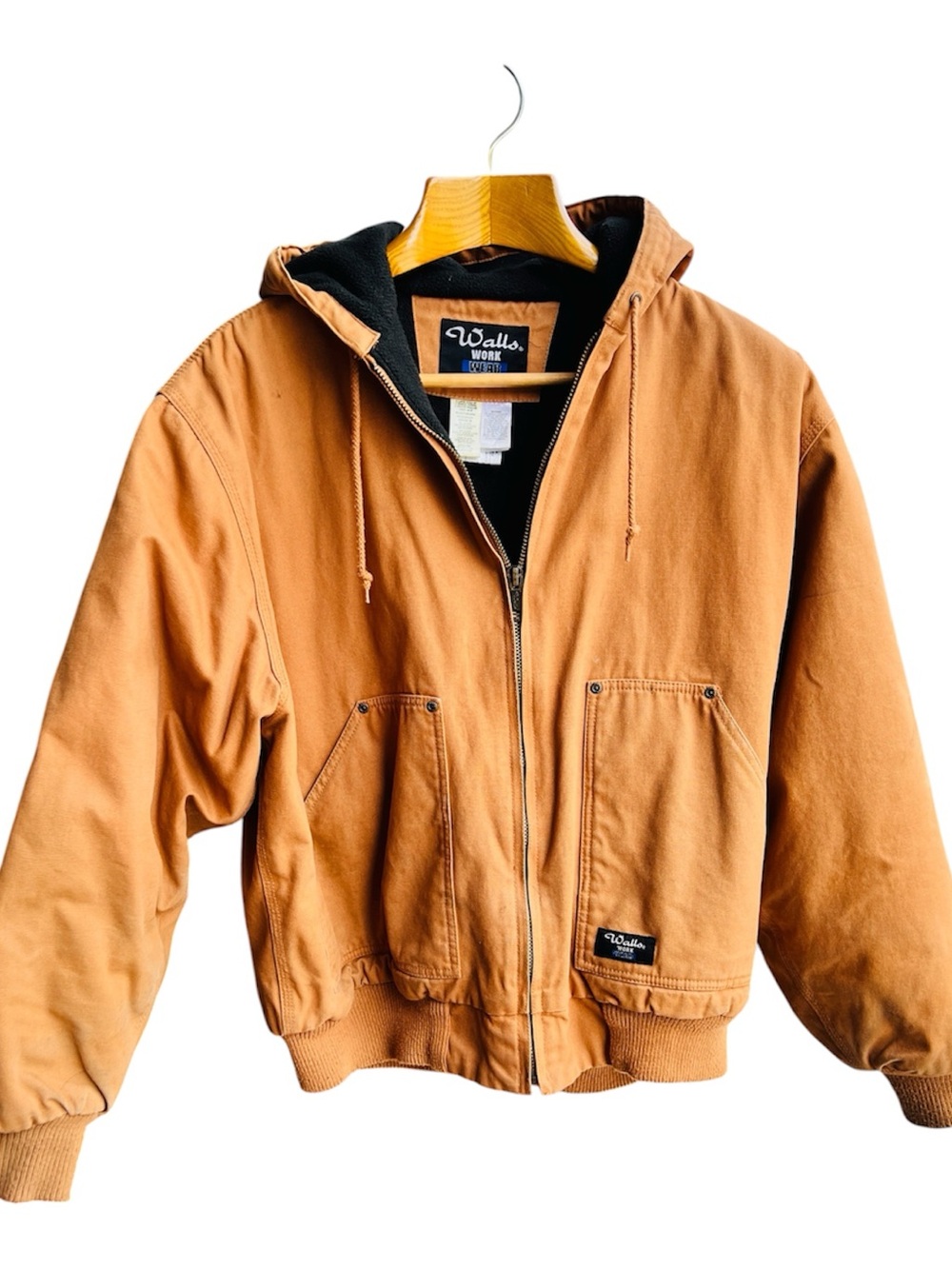 Men's Hooded Brown Canvas Jacket Wall’s Workwear